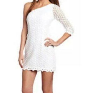 Lilly Pulitzer One Shoulder White Whitaker Dress